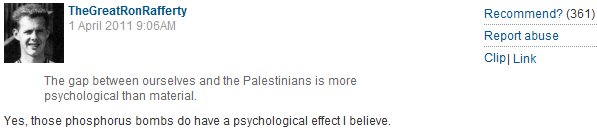CiF post by Shimon Peres elicits enormous volume of vicious anti-Israel hatred by Guardian readers