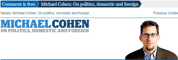Does Guardian columnist Michael Cohen regularly follow the hate site, Mondoweiss?