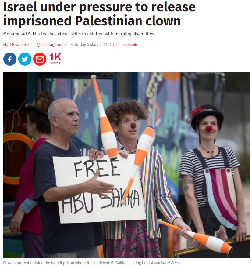 Countless Independent Articles With Errors, Deception and Lies on Israel Indy-clown