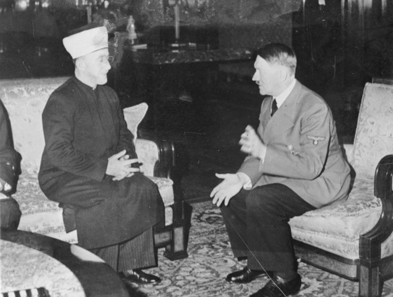 Hitler hosts the Mufti in 1941 (Times Of Israel/photo credit: Heinrich Hoffmann Collection/Wikipedia)